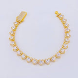 Pulso Tenis Corazones Amarillo 17.25gr / 17.5cm / 7.2mm Plata 925 *