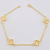 Pulso Trebol Dorado Espiga 2.8gr / 17.5cm / 1.5mm Oro Amarillo 18K