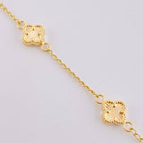 Pulso Trebol Dorado Espiga 2.8gr / 17.5cm / 1.5mm Oro Amarillo 18K