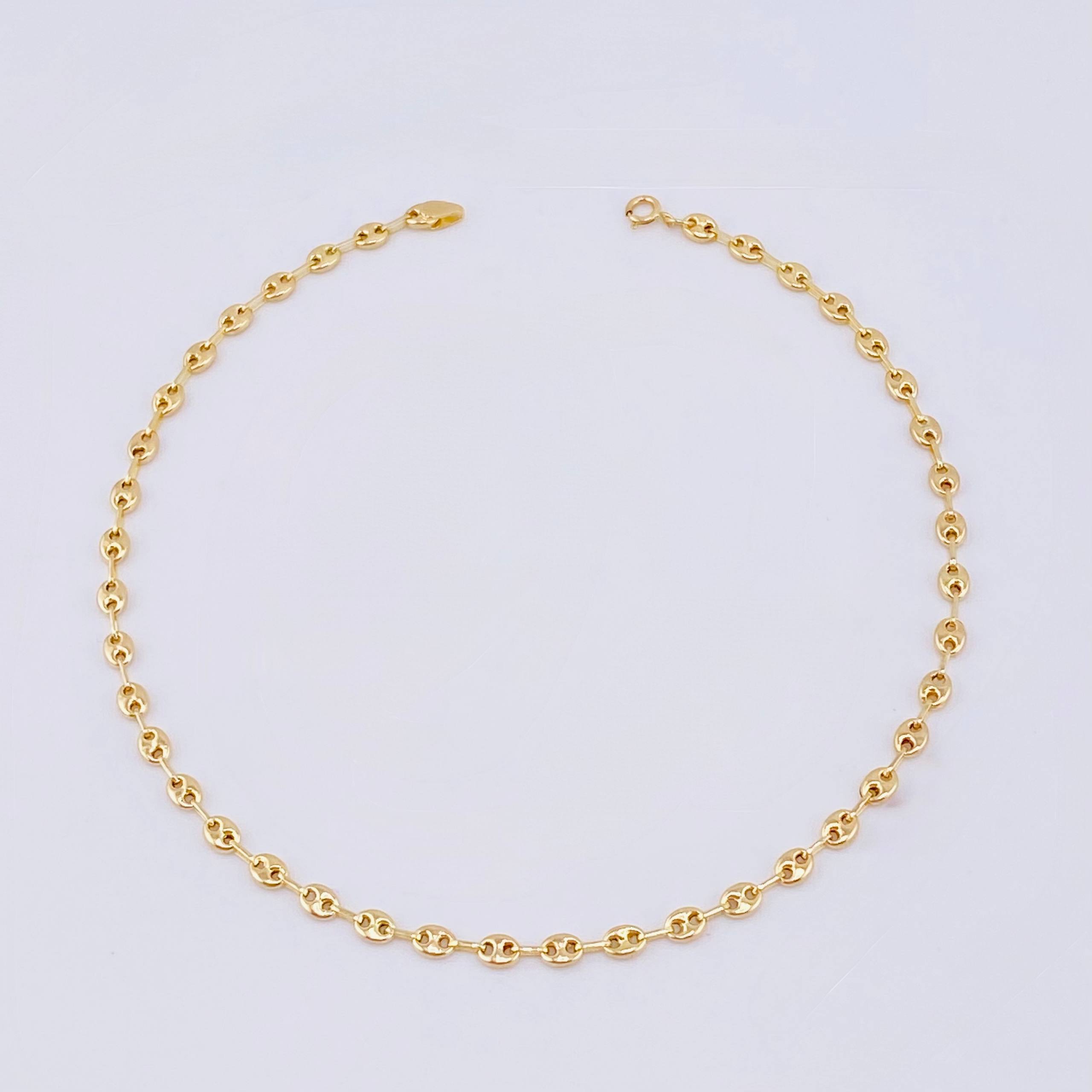 Tobillera GC 2.4gr / 24.5cm / 3.2mm Oro Amarillo 18K