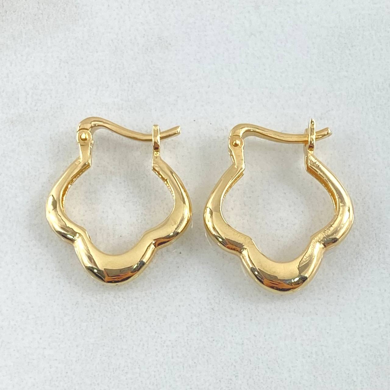 Candongas Flor Trebol 3.1gr / 2cm / Oro Amarillo 18K ©