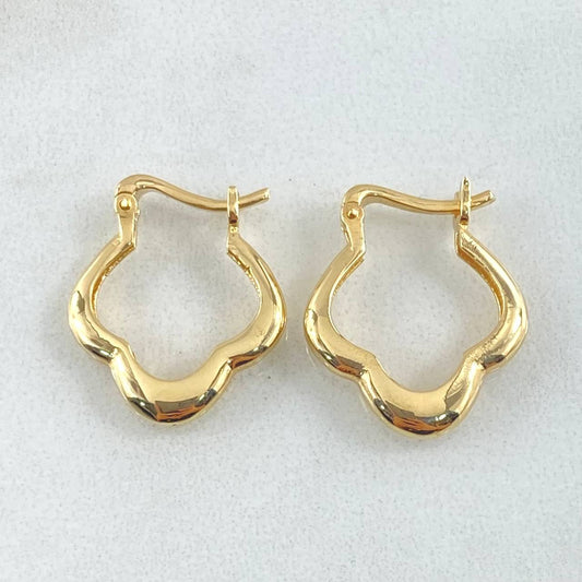 Candongas Flor Trebol 3.1gr / 2cm / Oro Amarillo 18K ©