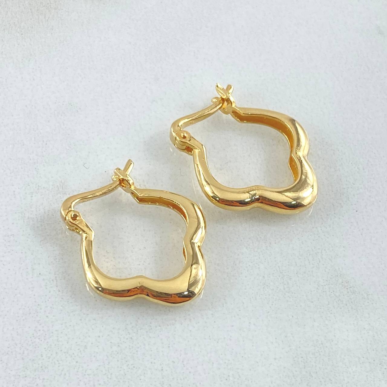 Candongas Flor Trebol 3.2gr / 2cm / Oro Amarillo 18K *