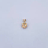 Dije Silueta Corazon 0.35gr / 1.1cm /  Rubíes 7 Pts Oro Amarillo 18K (Joya) &
