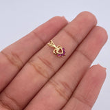 Dije Silueta Corazon 0.35gr / 1.1cm /  Rubíes 7 Pts Oro Amarillo 18K (Joya) &