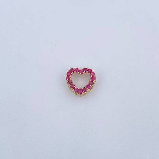 Dije Silueta Corazon 0.95gr / 1cm / Rubíes 39 Pts Oro Amarillo 18K (Joya) &