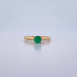 Anillo Solitario 2.5gr / T6 1/4 / Esmeraldas 33 Pts Oro Amarillo 18K (Joya) &