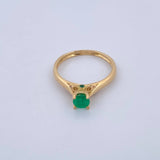 Anillo Solitario 2.5gr / T6 1/4 / Esmeraldas 33 Pts Oro Amarillo 18K (Joya) &