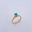 Anillo Solitario 2.5gr / T6 1/4 / Esmeraldas 33 Pts Oro Amarillo 18K (Joya) &