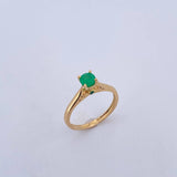 Anillo Solitario 2.5gr / T6 1/4 / Esmeraldas 33 Pts Oro Amarillo 18K (Joya) &