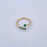 Anillo Abrazo 2.05gr / T6 / Esmeraldas 22 Pts Oro Amarillo 18K (Joya) &