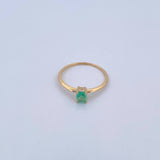 Anillo Solitario 1.05gr / T6 / Esmeraldas 30 Pts Oro Amarillo 18K (Joya) &