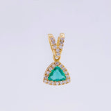 Dije Glamour Esmeralda 40pts Diamante 0.25pts 2.05g / 1.7cm Oro Amarillo 18K