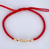 Pulsera Tejida Roja Corona Rx 1.2gr / Oro 18K $