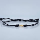 Pulsera Tejida Negra 0.15gr / Oro 18K &