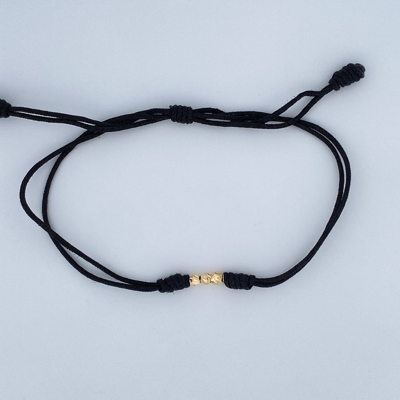 Pulsera Tejida Negra 0.15gr / Oro 18K &