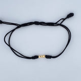 Pulsera Tejida Negra 0.15gr / Oro 18K &
