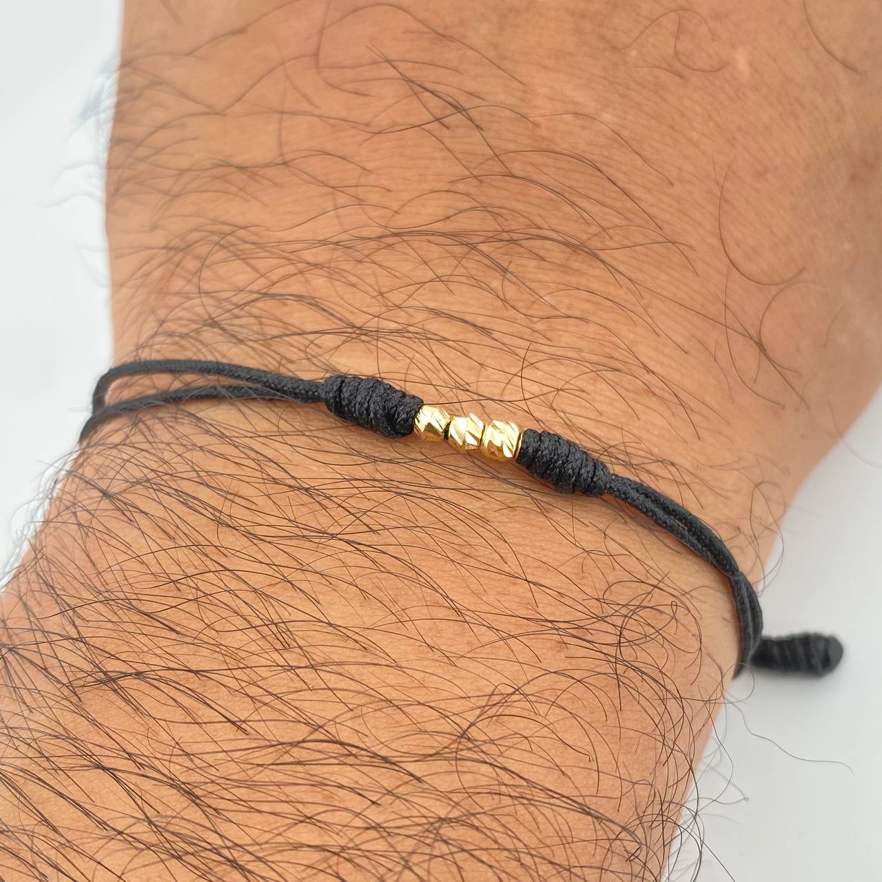 Pulsera Tejida Negra 0.15gr / Oro 18K &