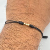 Pulsera Tejida Negra 0.15gr / Oro 18K &