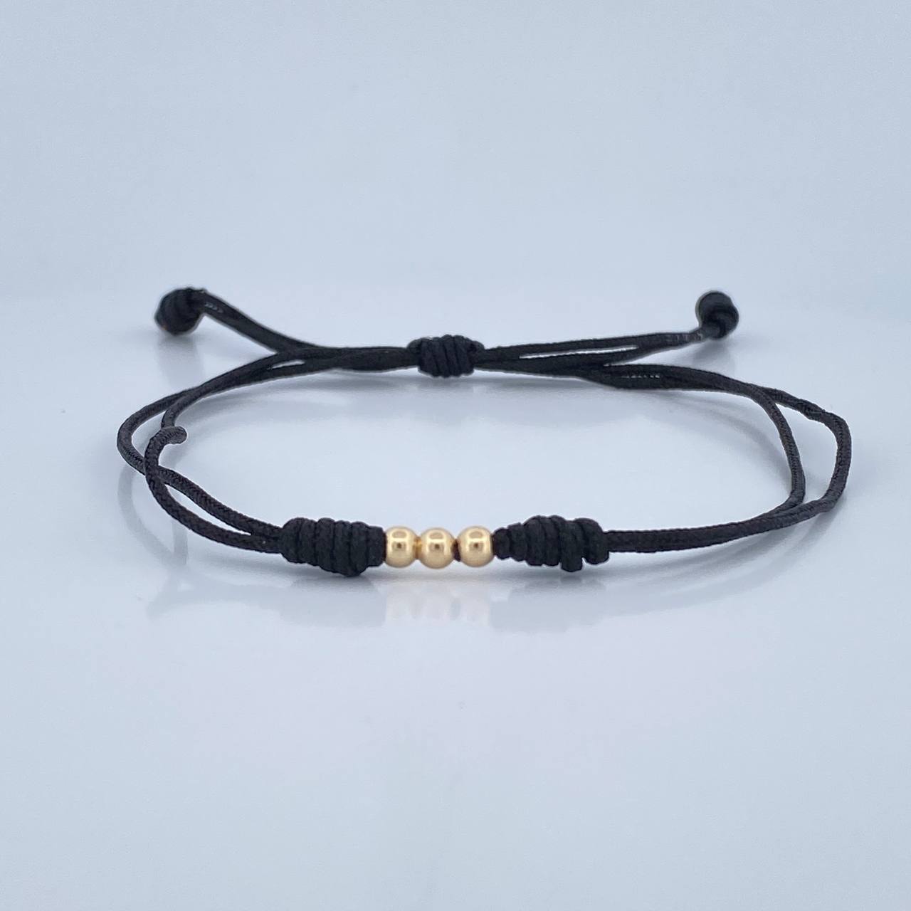 Pulsera Tejida Negra 0.1gr / Oro 18K &