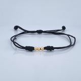 Pulsera Tejida Negra 0.1gr / Oro 18K &