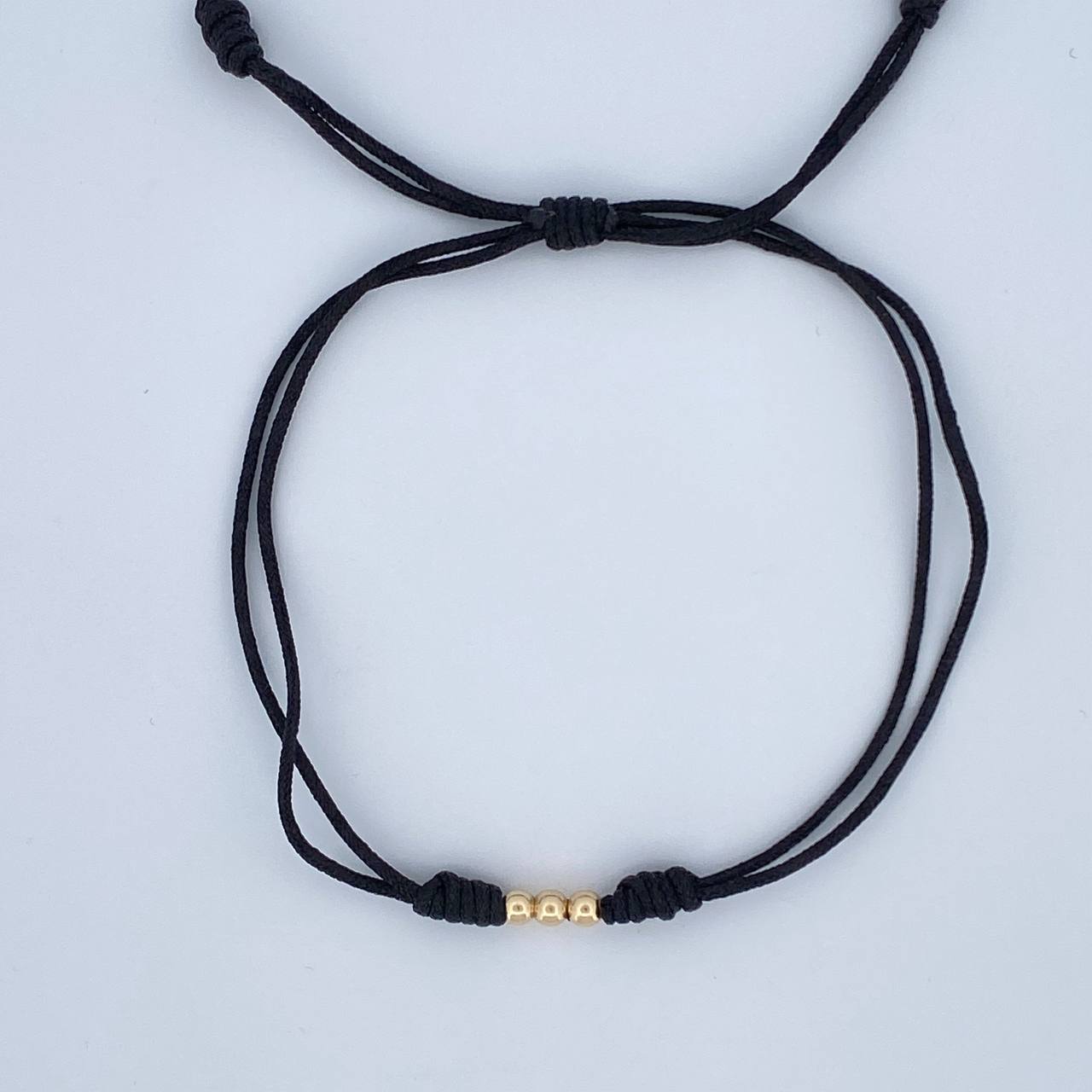 Pulsera Tejida Negra 0.1gr / Oro 18K &