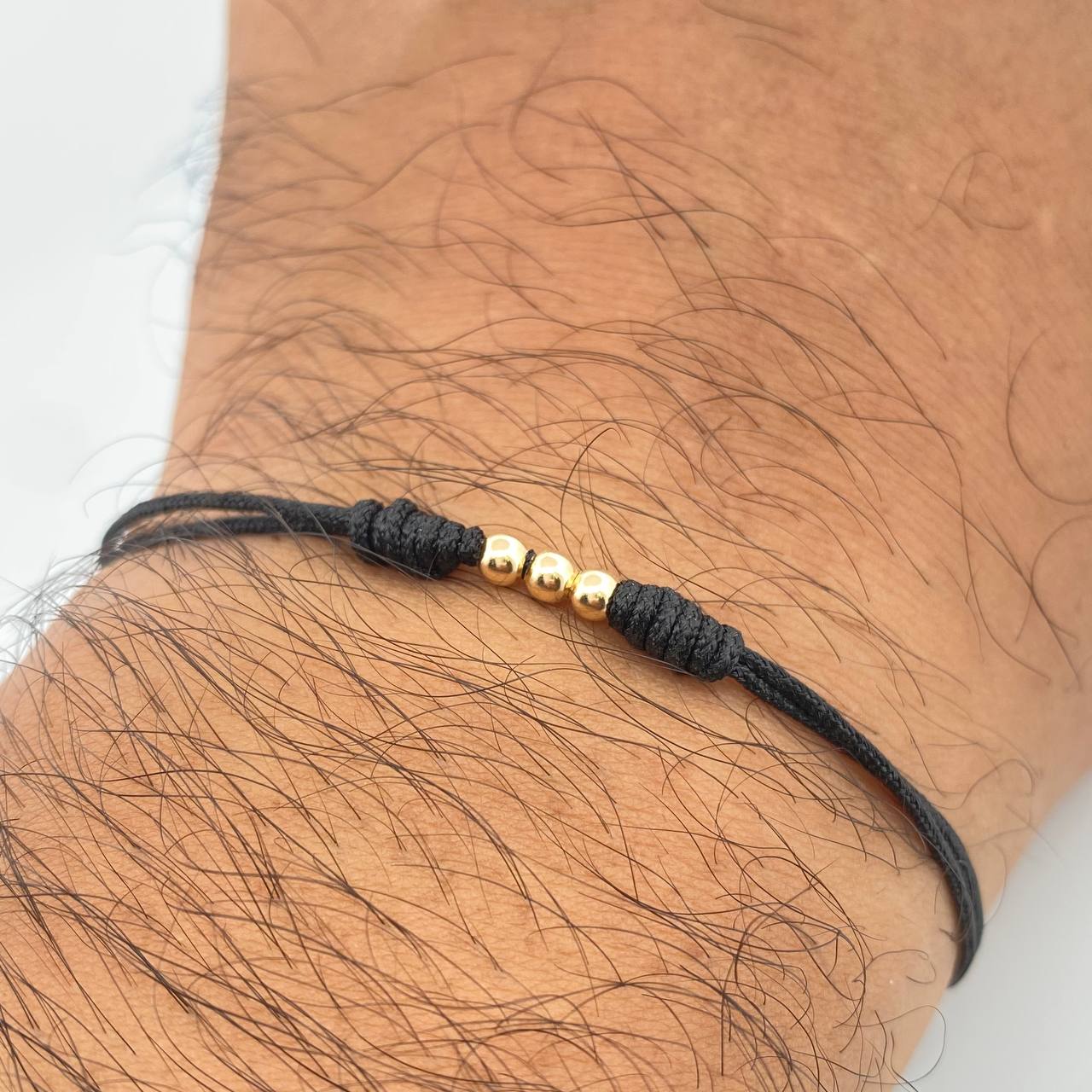 Pulsera Tejida Negra 0.1gr / Oro 18K &