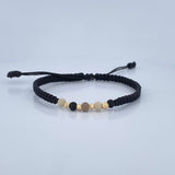Pulsera Tejida Negra 0.2gr / Oro 18K &