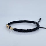 Pulsera Tejida Negra 0.2gr / Oro 18K &