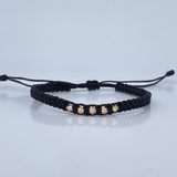 Pulsera Tejida Negra  0.2gr / Oro 18K &