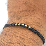 Pulsera Tejida Negra  0.2gr / Oro 18K &