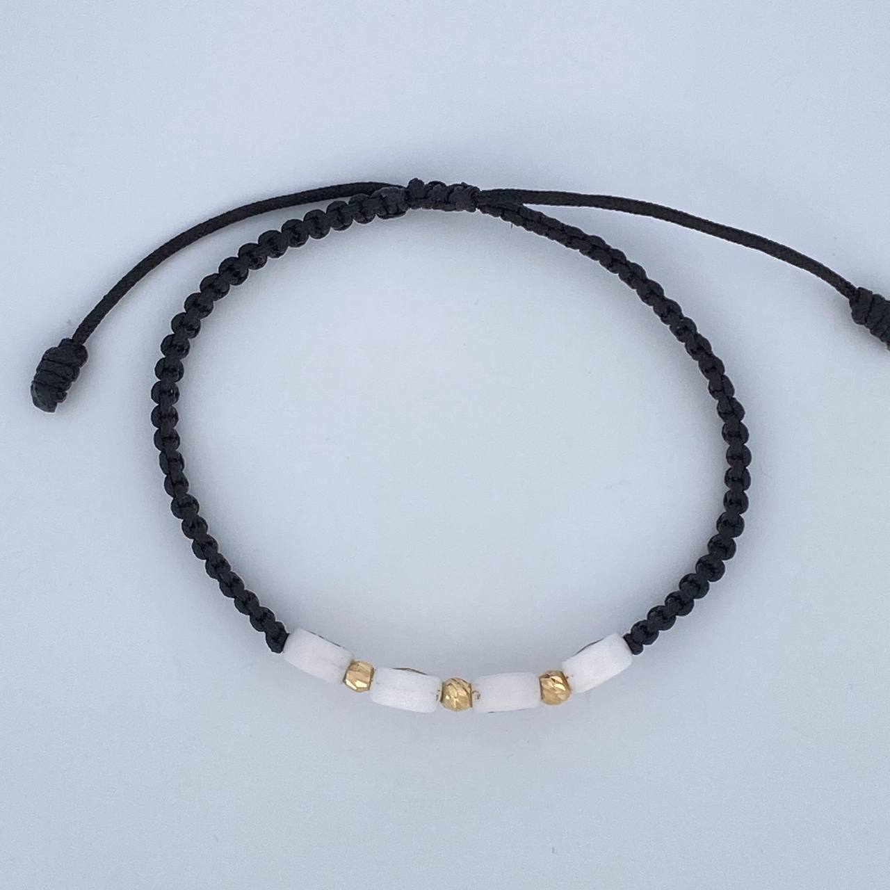 Pulsera Tejida Negra Mama 0.15gr / Oro 18K &