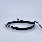 Pulsera Tejida Negra 0.2gr / Oro 18K &