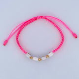 Pulsera Tejida Rosada Mami 0.15gr / Oro 18K &