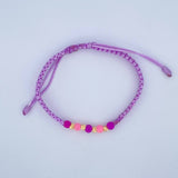 Pulsera Tejida Lila 0.2gr / Oro 18K &