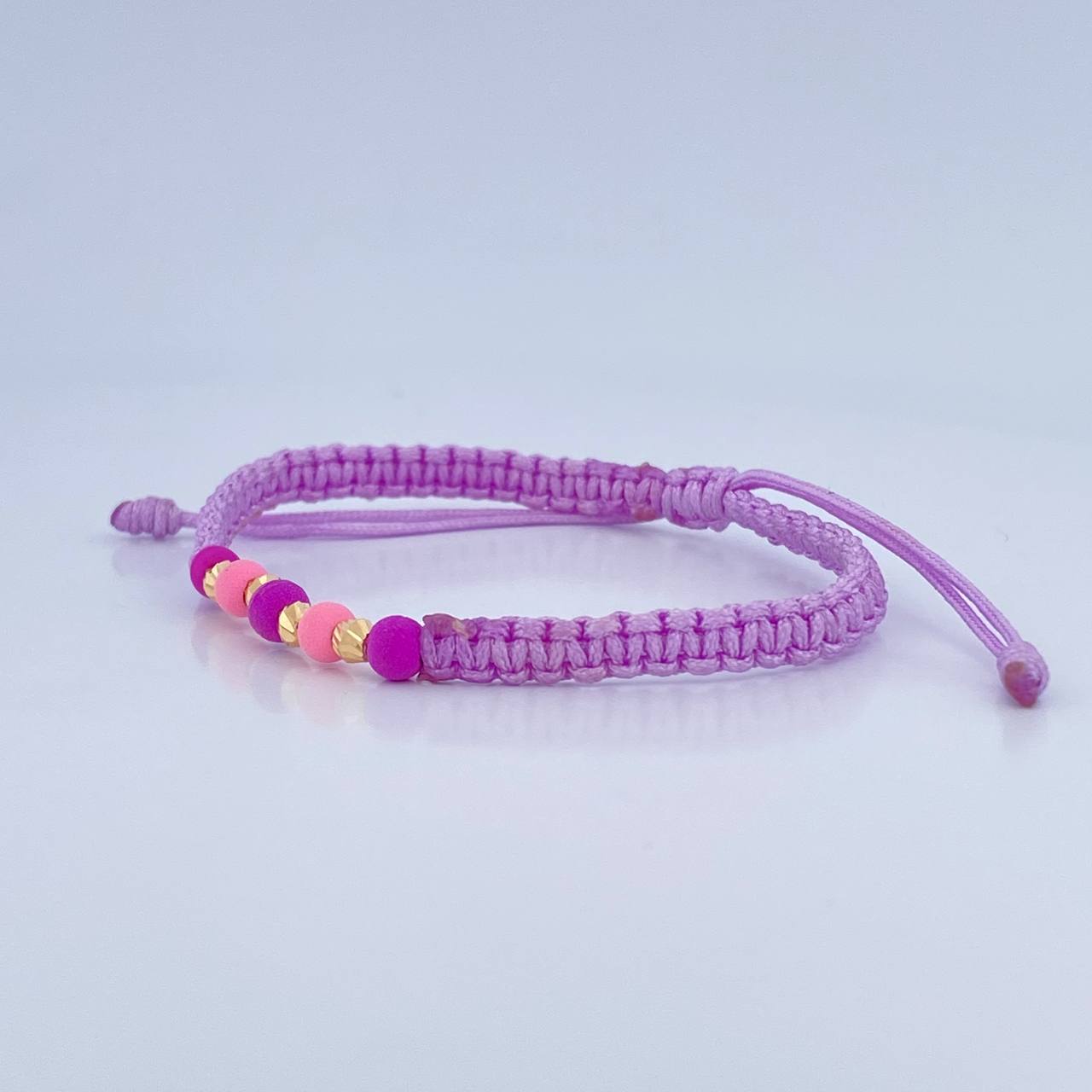 Pulsera Tejida Lila 0.2gr / Oro 18K &