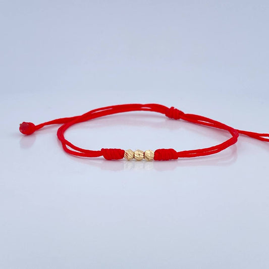 Pulsera Tejida Roja 0.15gr / Oro 18K &