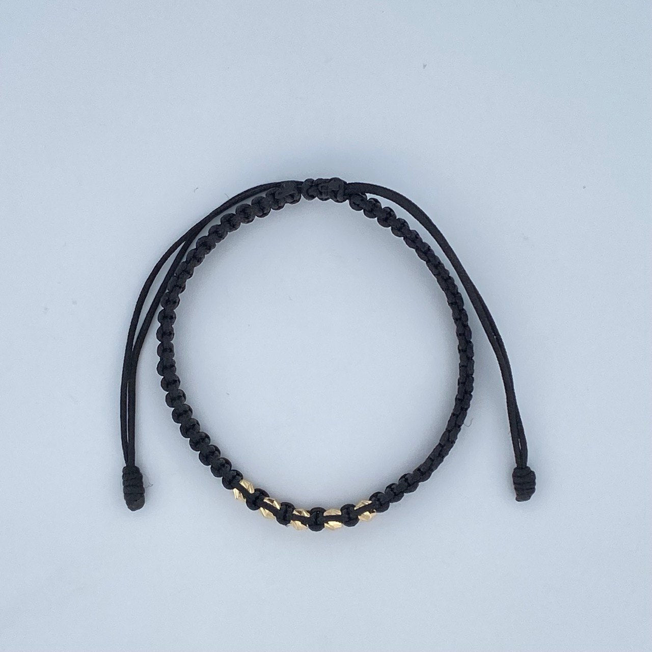 Pulsera Tejida Negra  0.2gr / Oro 18K &