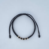 Pulsera Tejida Negra  0.2gr / Oro 18K &