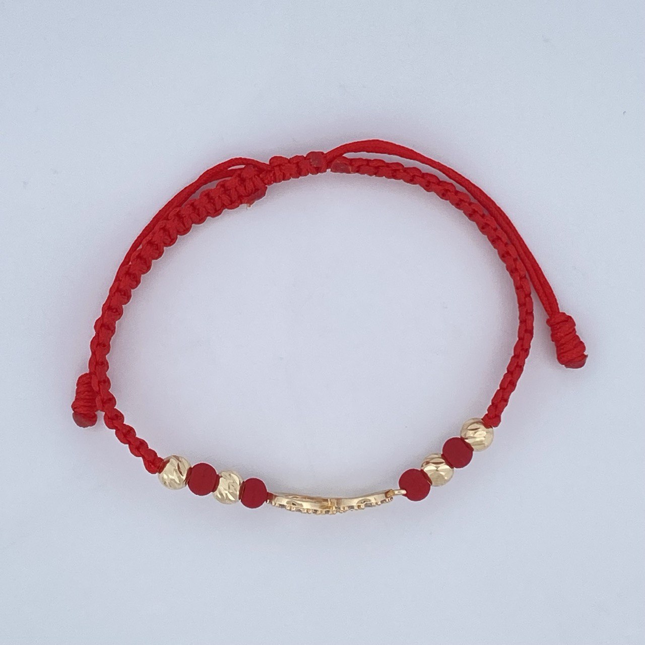 Pulsera Tejida Roja Infinito 1.45gr / Oro 18K &
