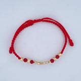 Pulsera Tejida Roja Infinito 1.45gr / Oro 18K &