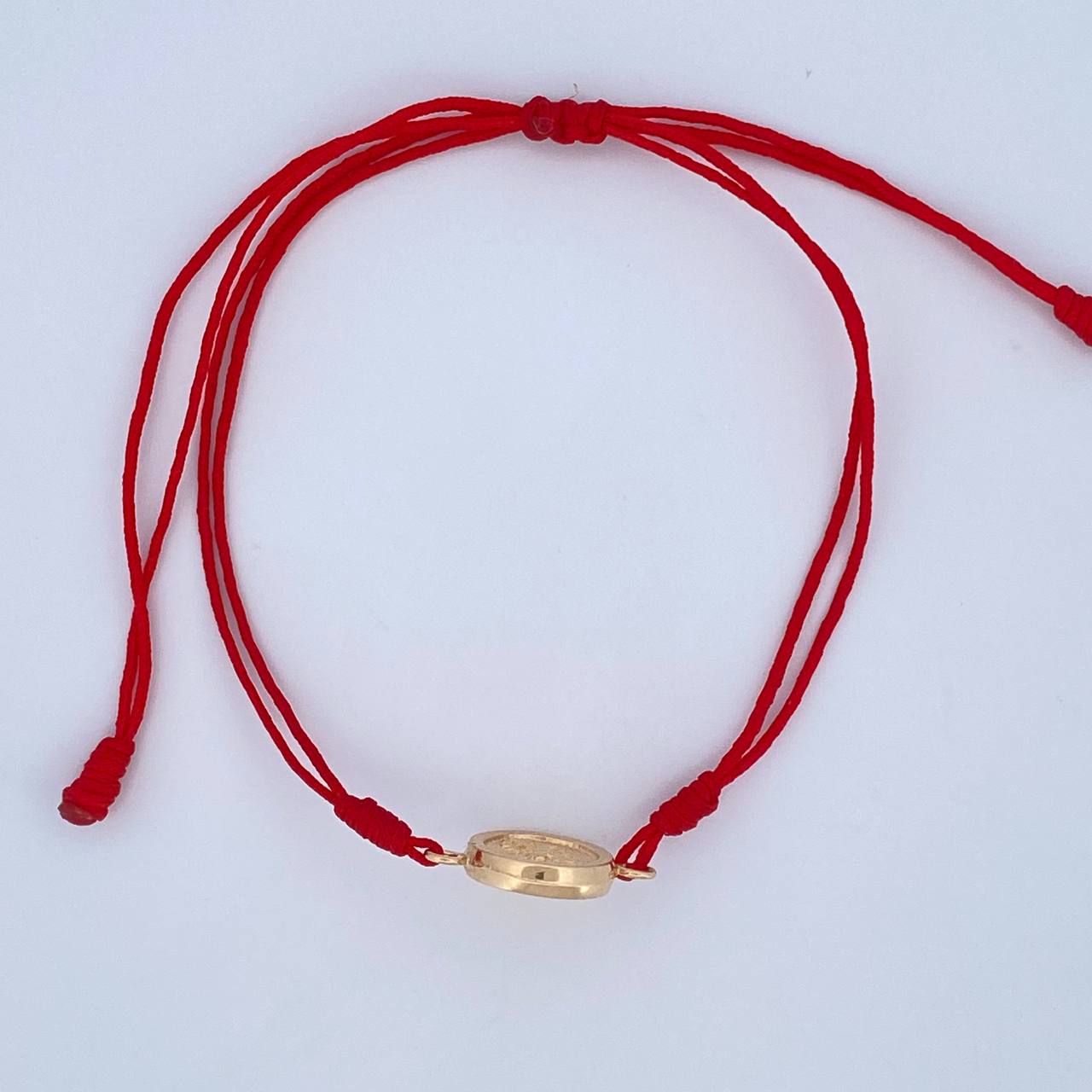 Pulsera Tejida Roja San Miguel Arcángel 0.95gr / Oro 18K &