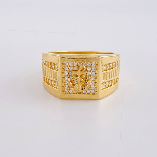 Anillo Ancla de Lujo 8.3g / T8 3/4 Oro Amarillo 18K