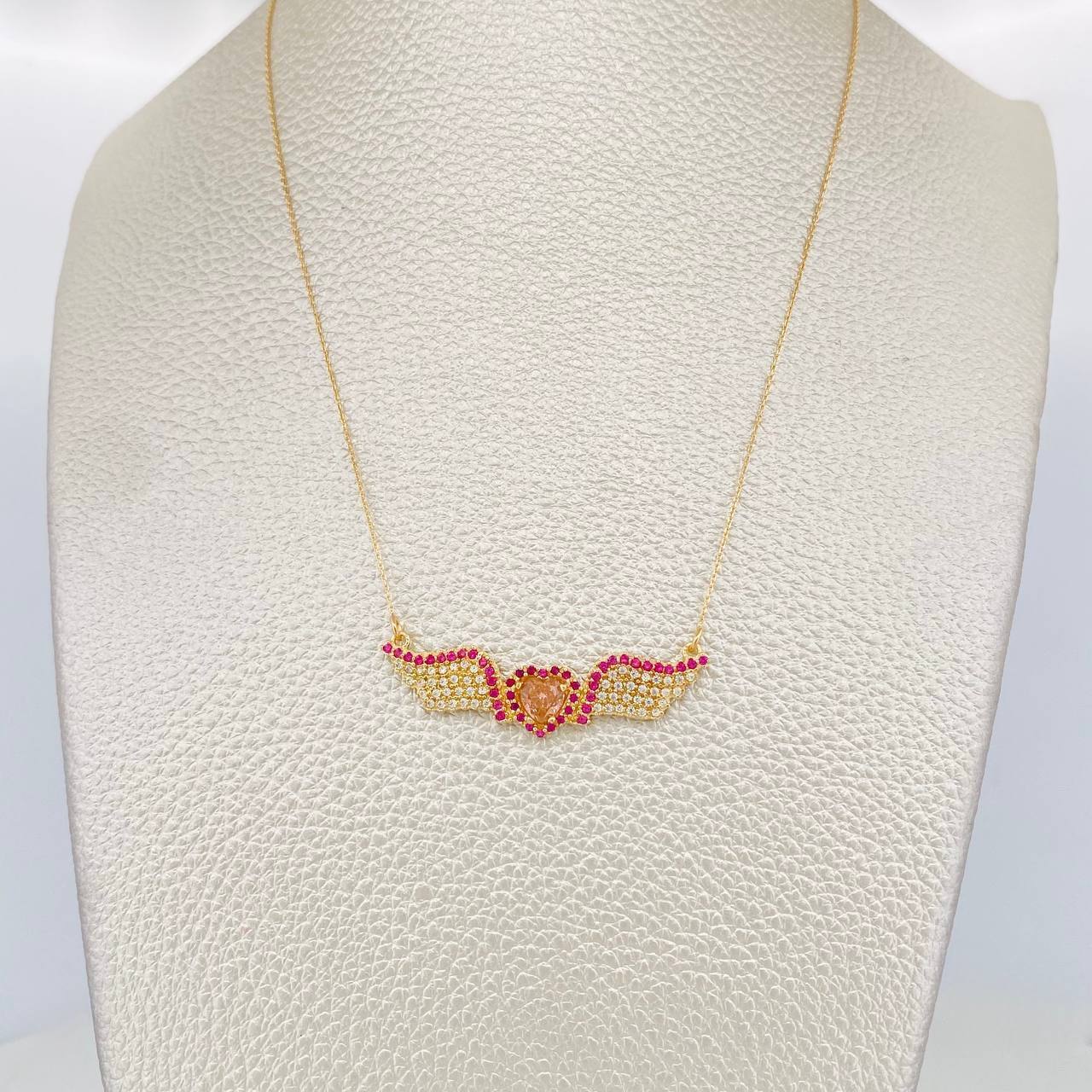 Cadena Aro Seguido Corazón Alas 4.25g / 55cm / 0.4mm Oro Amarillo 18K