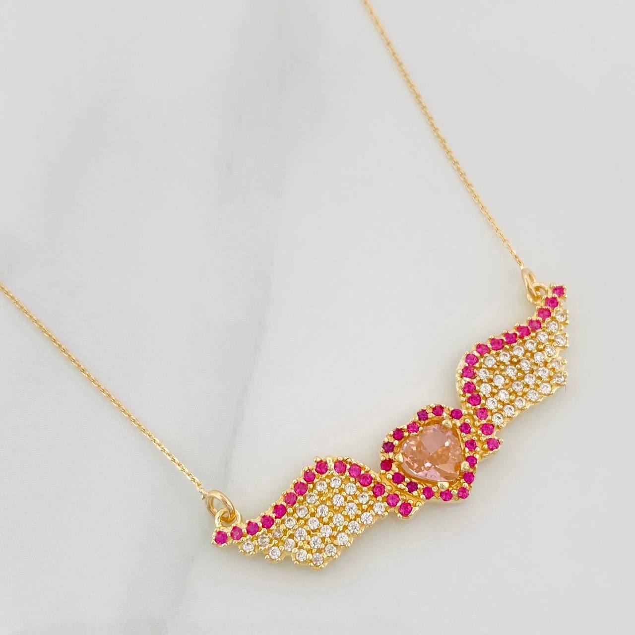 Cadena Aro Seguido Corazón Alas 4.25g / 55cm / 0.4mm Oro Amarillo 18K