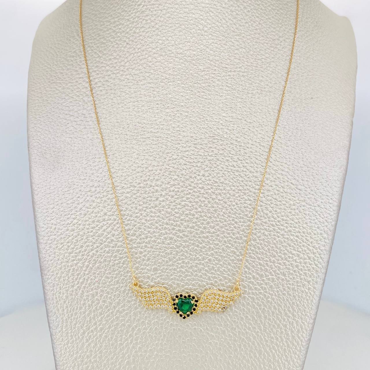 Cadena Aro Seguido Corazón Alas 4g / 55cm / 0.4mm Oro Amarillo 18K