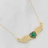Cadena Aro Seguido Corazón Alas 4g / 55cm / 0.4mm Oro Amarillo 18K