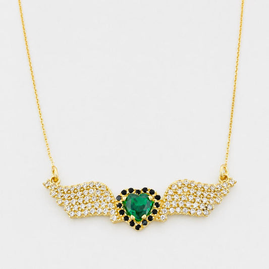 Cadena Aro Seguido Corazón Alas 4g / 55cm / 0.4mm Oro Amarillo 18K
