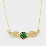 Cadena Aro Seguido Corazón Alas 4g / 55cm / 0.4mm Oro Amarillo 18K