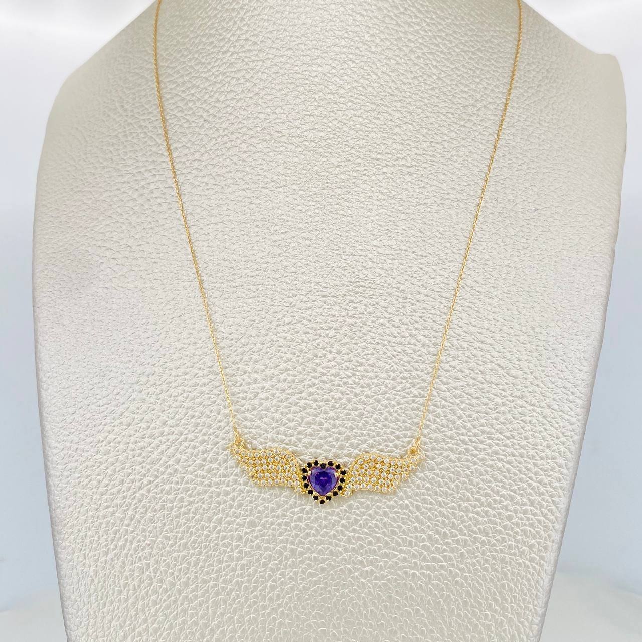 Cadena Aro Seguido Corazón Alas 3.9g / 55cm / 0.4mm Oro Amarillo 18K